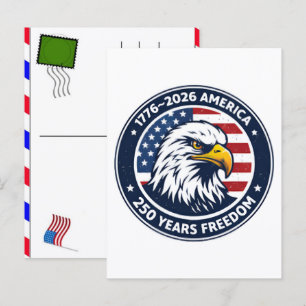 USA 250 Years Celebration: America 1776–2026 Holiday Postcard