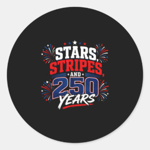 Usa 250 years fourth of july patriotic 1776 classic round sticker