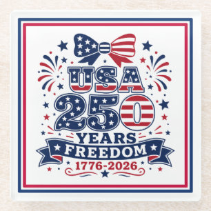 USA 250 Years Freedom 1776 - 2926 Glass Coaster