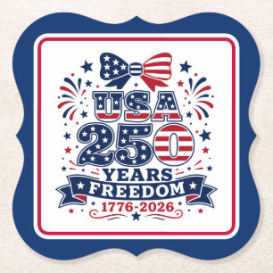 USA 250 Years Freedom 1776 - 2926 Paper Coaster