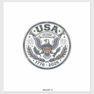 USA 250 Years Freedom Vintage Eagle Badge Shirt_1