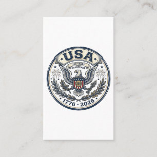 USA 250 Years Freedom Vintage Eagle Badge Shirt_1 Business Card