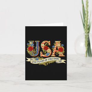 Usa 250 years of freedom 1776 2026 america 250th card