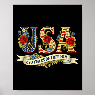 Usa 250 years of freedom 1776 2026 america 250th poster