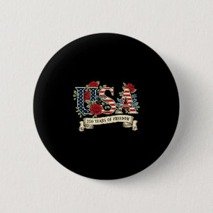 Usa 250 years of freedom 1776 2026 american 4th of 6 cm round badge