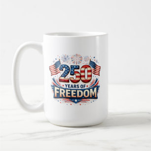 USA 250 Years Of Freedom American Flag Design Coffee Mug