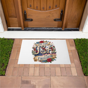 USA 250 Years of Freedom Floral Americana Doormat