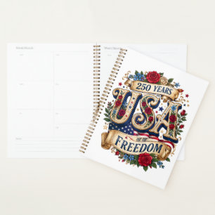 USA 250 Years of Freedom Floral Americana Planner