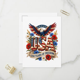 USA 250 Years of Freedom Invitation Postcard