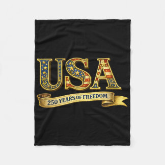 Usa 250 Years Of Freedom Nner 250th Birthday Fleece Blanket