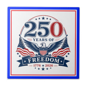 USA 250 Years Of Freedom Patriotic Eagle Design Ceramic Tile