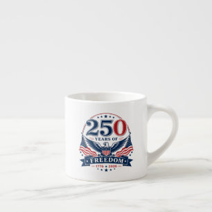 USA 250 Years Of Freedom Patriotic Eagle Design Espresso Cup