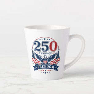 USA 250 Years Of Freedom Patriotic Eagle Design Latte Mug