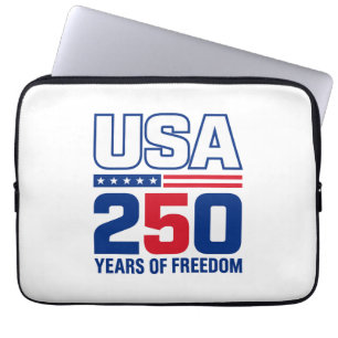 USA 250 Years Of Freedom Patriotic Flag Design Laptop Sleeve