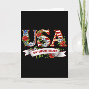 Usa 250 Years Of Freedom Patriotic Wildflower 4th Card