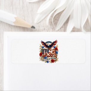 USA 250 Years of Freedom Return Address Label