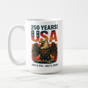 USA 250 Years – Patriotic Bald Eagle July 4th 2026 Coffee Mug