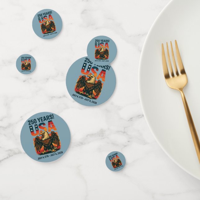 USA 250 Years – Patriotic Bald Eagle July 4th 2026 Confetti (Group)