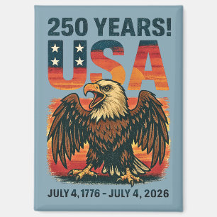 USA 250 Years – Patriotic Bald Eagle July 4th 2026 Magnet