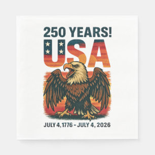 USA 250 Years – Patriotic Bald Eagle July 4th 2026 Napkin
