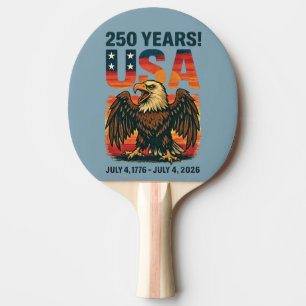 USA 250 Years – Patriotic Bald Eagle July 4th 2026 Ping Pong Paddle