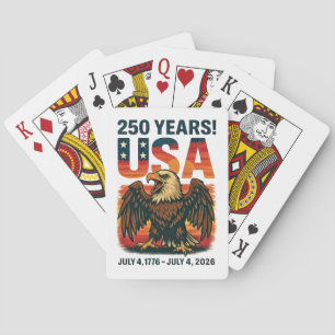 USA 250 Years – Patriotic Bald Eagle July 4th 2026 Playing Cards