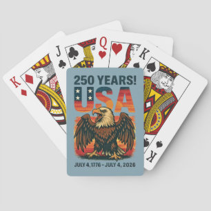 USA 250 Years – Patriotic Bald Eagle July 4th 2026 Playing Cards
