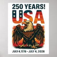 USA 250 Years – Patriotic Bald Eagle July 4th 2026