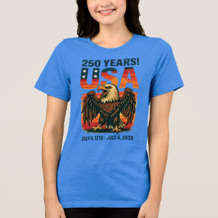 USA 250 Years – Patriotic Bald Eagle July 4th 2026 Tri-Blend Shirt