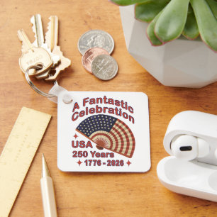 USA 250 Years Patriotic Fan Design – 1776-2026  Key Ring