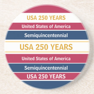 USA 250 Years Semiquincentennial Patriotic Stripes Coaster