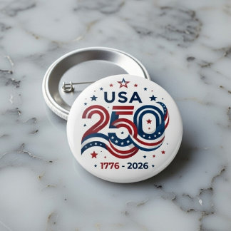 USA 250th 1776-2026 7.5 Cm Round Badge