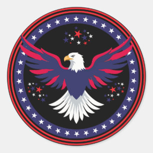 USA 250th 4th July Vintage Bald Eagle Classic Round Sticker