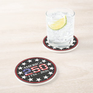 USA 250th Anniversary 1776-2026 American Flag Coaster
