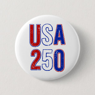USA 250th Anniversary 1776-2026 Patriotic American 6 Cm Round Badge