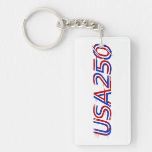 USA 250th Anniversary 1776-2026 Patriotic American Key Ring