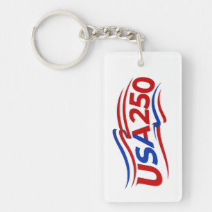 USA 250th Anniversary 1776-2026 Patriotic American Key Ring