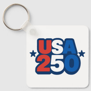 USA 250th Anniversary 1776-2026 Patriotic American Key Ring