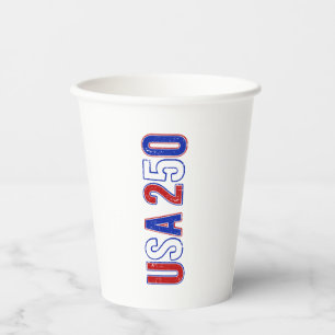 USA 250th Anniversary 1776-2026 Patriotic American Paper Cups
