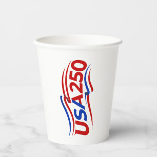 USA 250th Anniversary 1776-2026 Patriotic American Paper Cups