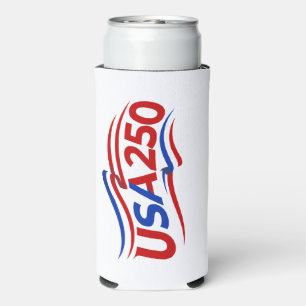 USA 250th Anniversary 1776-2026 Patriotic American Seltzer Can Cooler