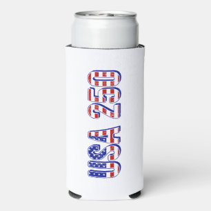 USA 250th Anniversary 1776-2026 Patriotic American Seltzer Can Cooler