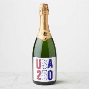 USA 250th Anniversary 1776-2026 Patriotic American Sparkling Wine Label