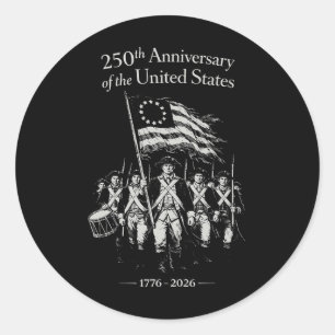 Usa 250th Anniversary 1776-2026 Revolutionary War Classic Round Sticker