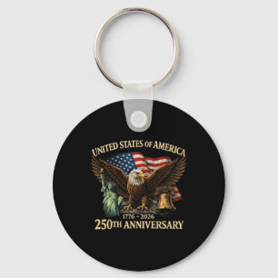 Usa 250th Anniversary 250 Year Us Flag Gift For Me Key Ring