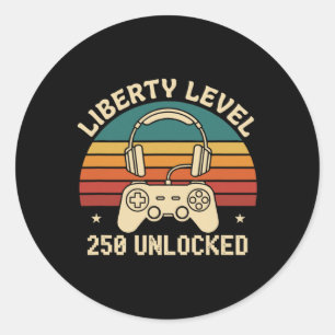 Usa 250th Anniversary 250 Years Liberty Level 250 Classic Round Sticker