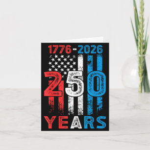 Usa 250th anniversary 4th of july 250 years card