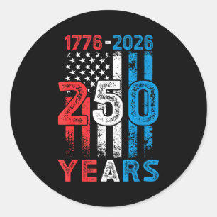 Usa 250th anniversary 4th of july 250 years classic round sticker