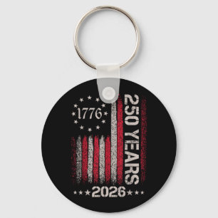 USA 250th Anniversary 4th of July Patriotic Key Ring