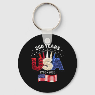 Usa 250th Anniversary American Flag 250 Years 4th Key Ring
